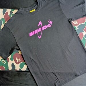 MARKET Black Tee with Purple Graphic Mens Size Lrg New With Out Tags